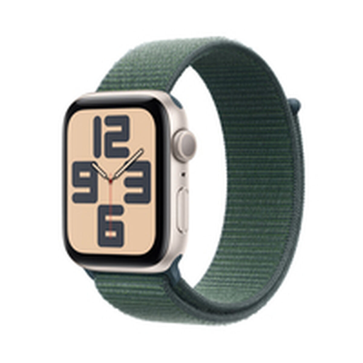 Apple Watch SE 2024 Aluminium 44mm Αδιάβροχο με Παλμογράφο (Starlight με Lake Green Sport Loop) - Image 2