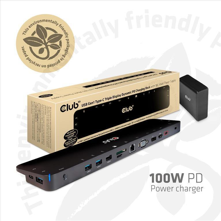 Club3D USB-C Docking Station με HDMI/DisplayPort 4K PD Ethernet (CSV-1564W100) - Image 5