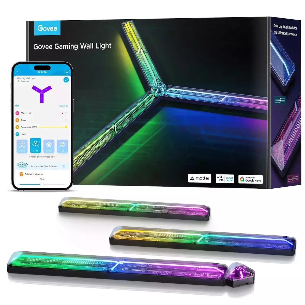 Govee Bluetooth/WiFi Διακοσμητικό Φωτιστικό Μπάρα LED Μαύρο