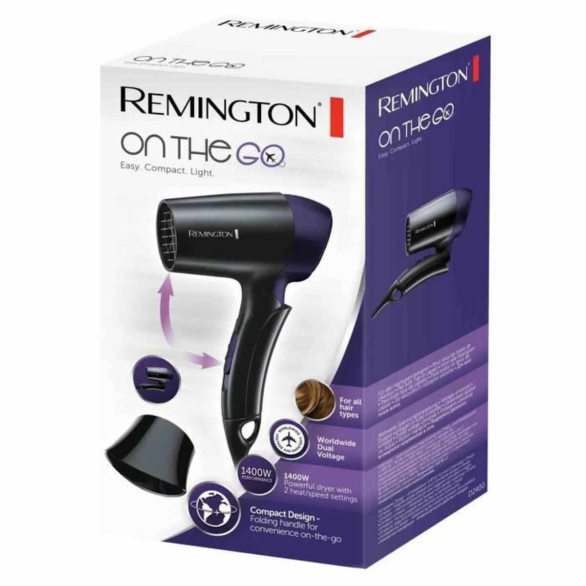 Remington Πιστολάκι Μαλλιών Ταξιδίου 1400W D2400S - Image 4