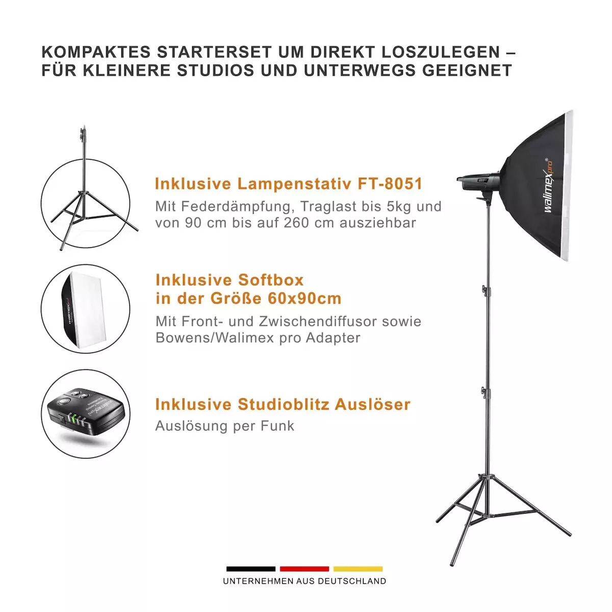 Walimex Pro Emerger 200 Set Double Kit Φωτισμού - Image 5