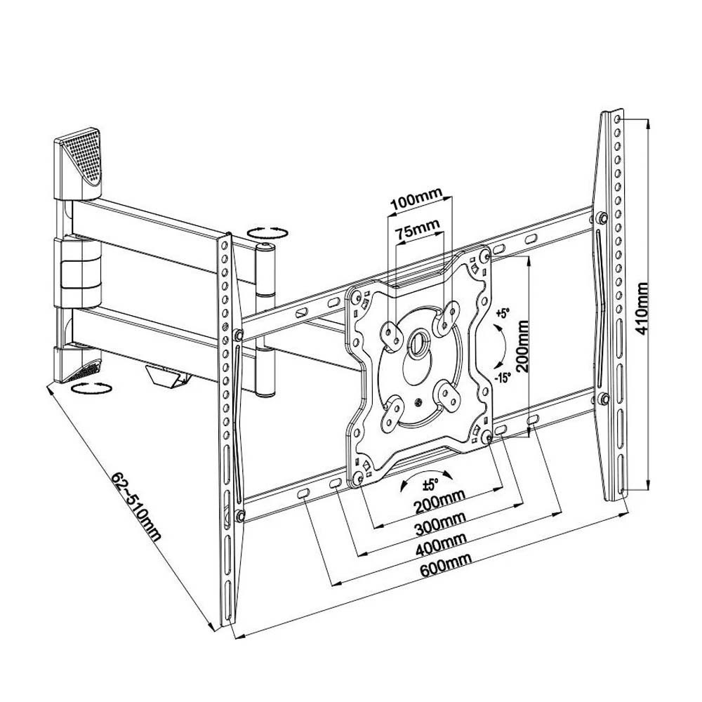 Neomounts FPMA-W460BLACK Βάση Τηλεόρασης Τοίχου έως 70" Μαύρο - Image 3