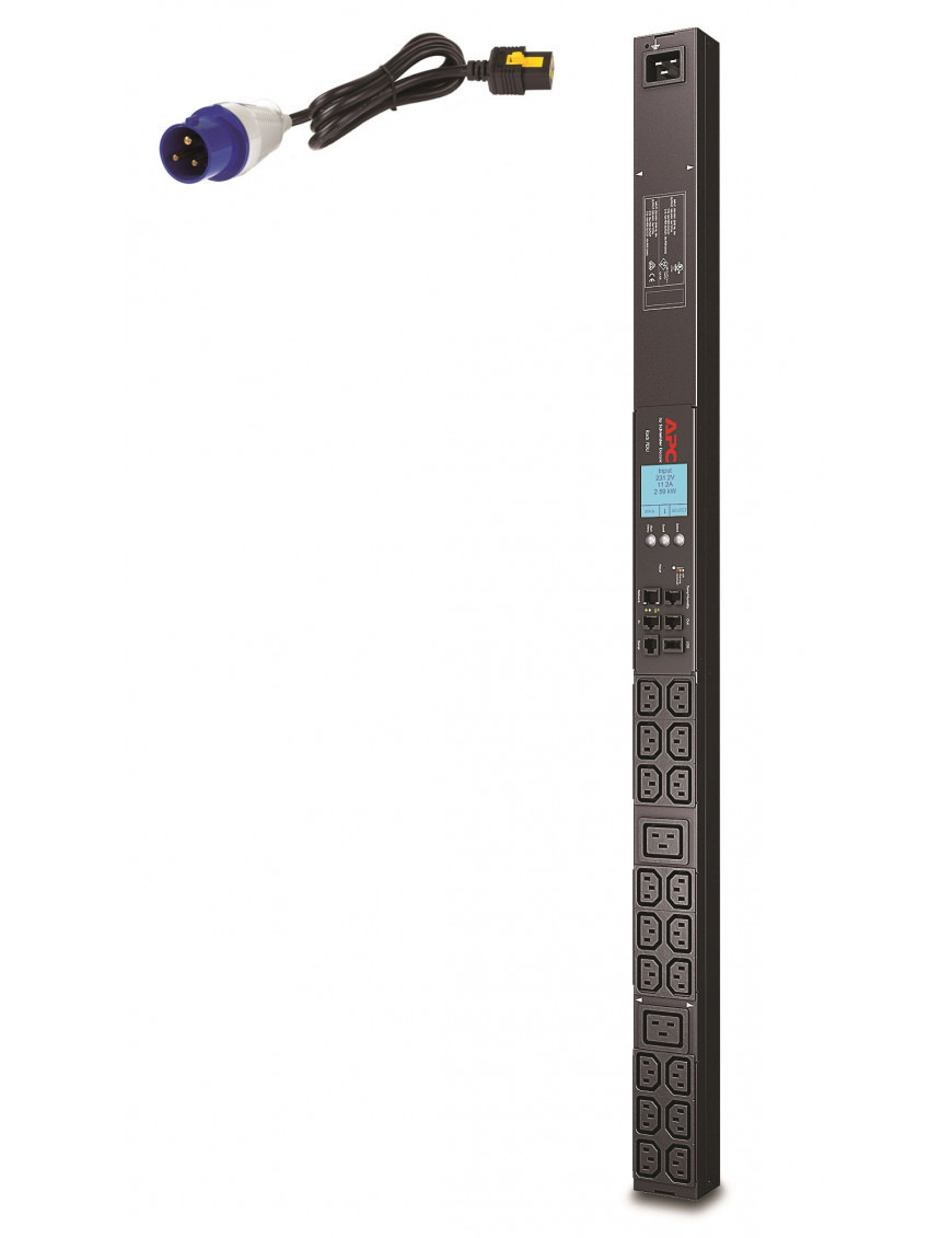 APC Metered Rack PDU AP9565 ZeroU 16A 208/230V (18)C13 & (2) C19 Μαύρο