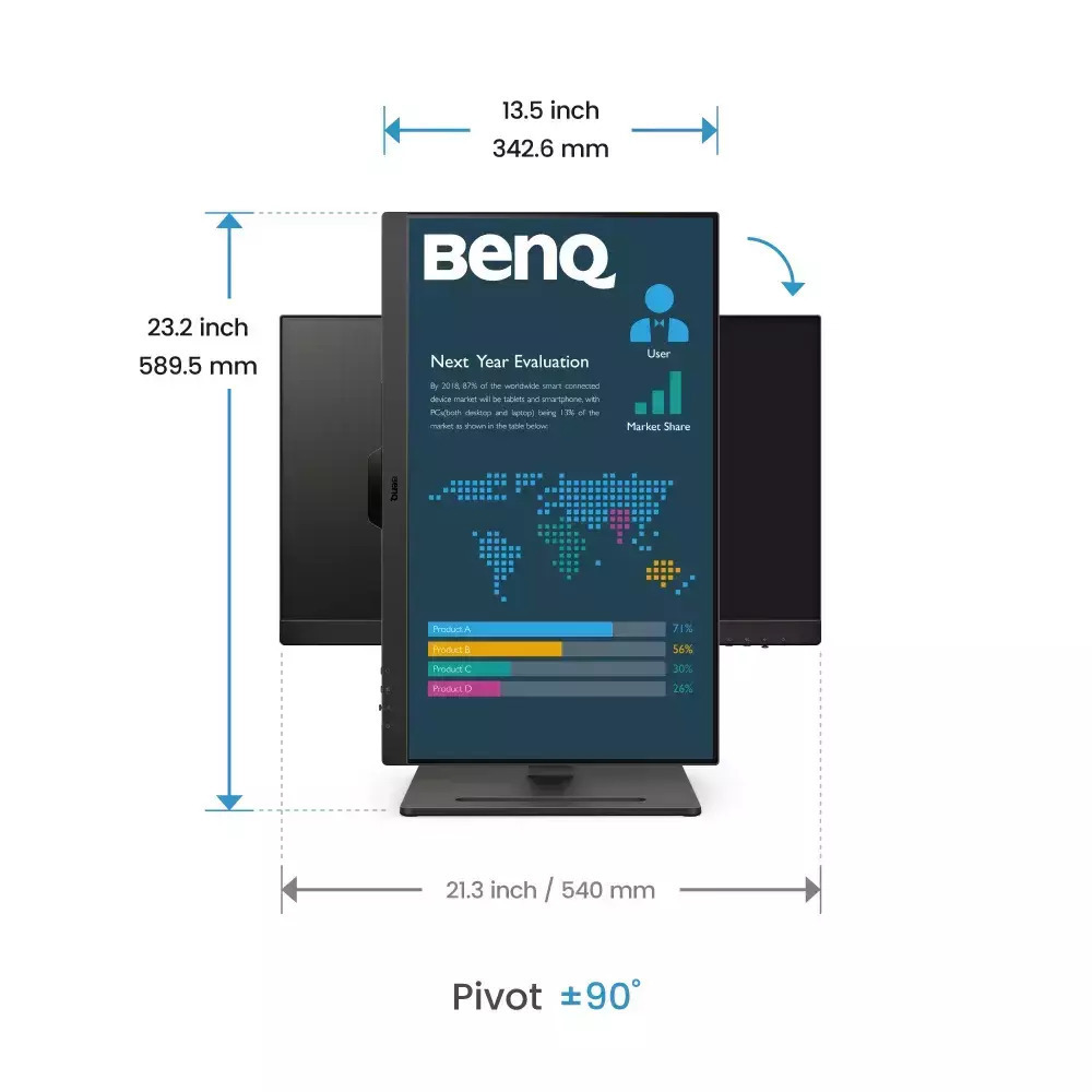 BenQ BL2490T IPS Monitor 23.8" FHD 1920x1080 - Image 9