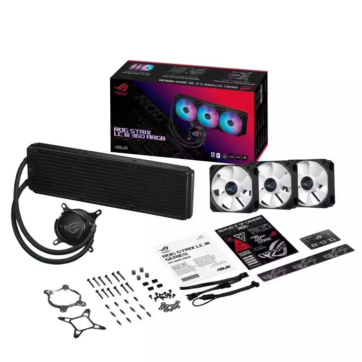 Asus ROG STRIX LC III 360 (v2) Υδρόψυξη Επεξεργαστή Τριπλού Ανεμιστήρα 120mm για Socket AM4/AM5/1700/1200 με ARGB Φωτισμό - Image 9