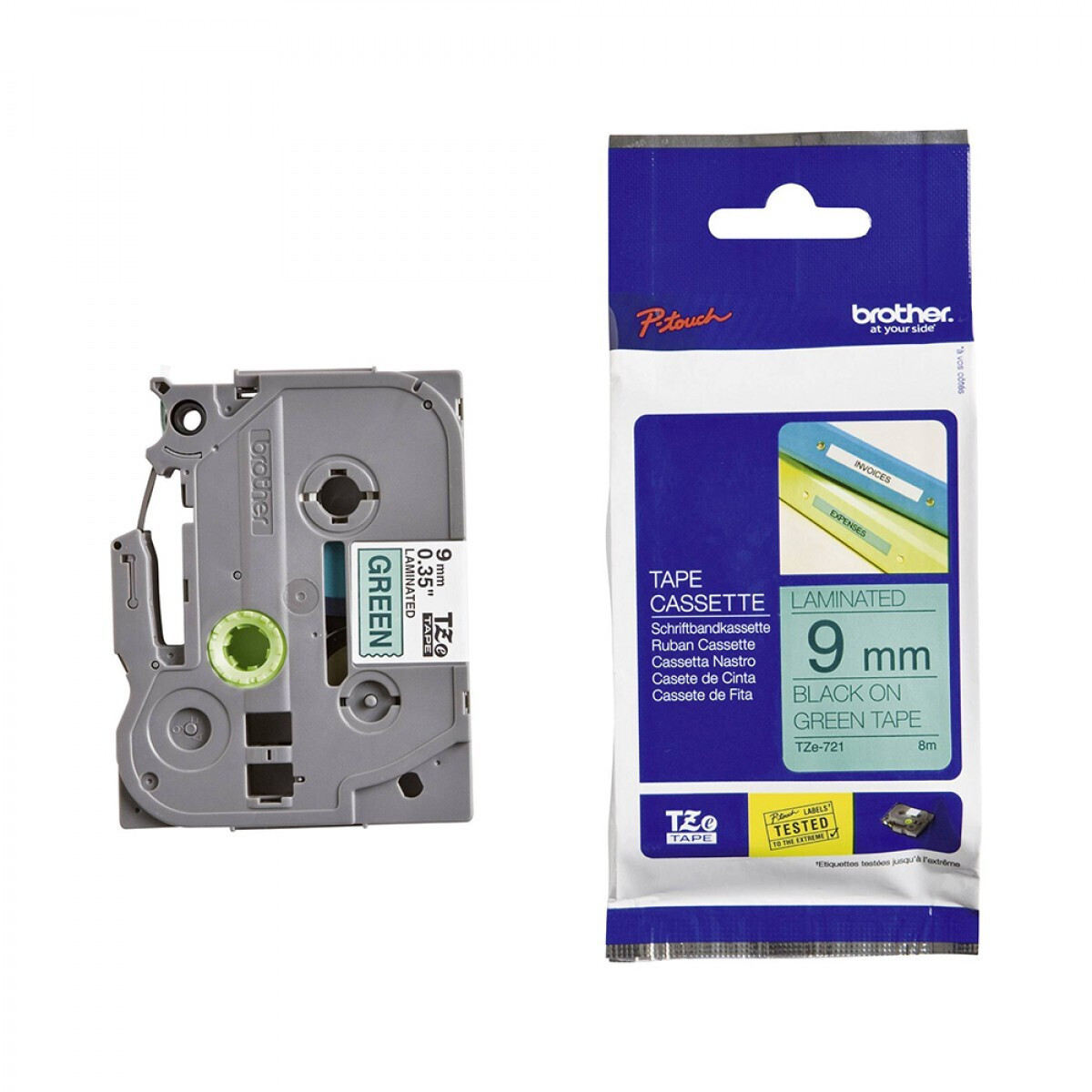 Brother Tze-721 Ταινία Ετικετογράφου σε Μαύρο Χρώμα