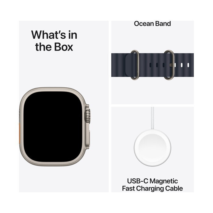 Apple Watch Ultra 2 2024 Titanium 49mm Αδιάβροχο με eSIM και Παλμογράφο (Natural με Navy Ocean Band) - Image 5
