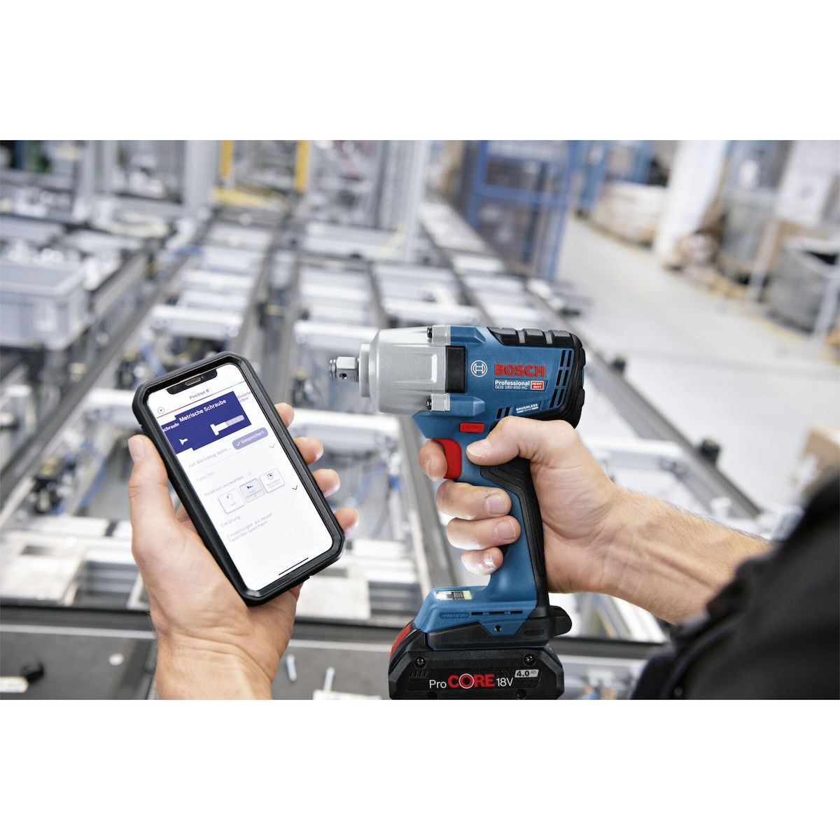 Bosch GDS 18V-450 HC Μπουλονόκλειδο Μπαταρίας 18V 2x4Ah με Υποδοχή 1/2" - Image 5