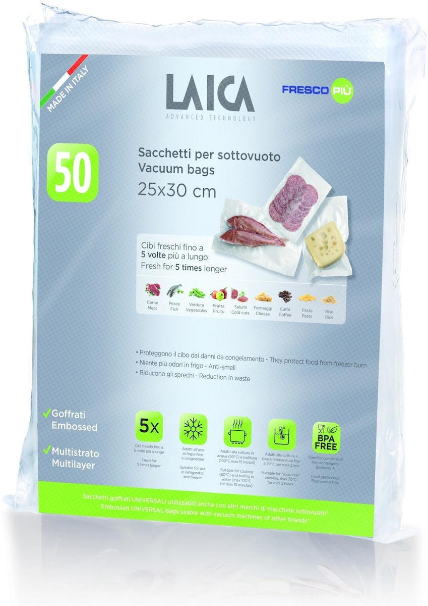 Laica VT3510 Λείες Σακούλες για Συσκευές Vacuum 250x300mm 50τμχ
