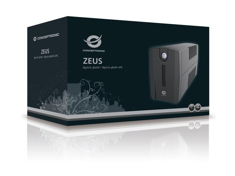 Conceptronic ZEUS02ESP UPS Line-Interactive 850VA 480W - Image 7