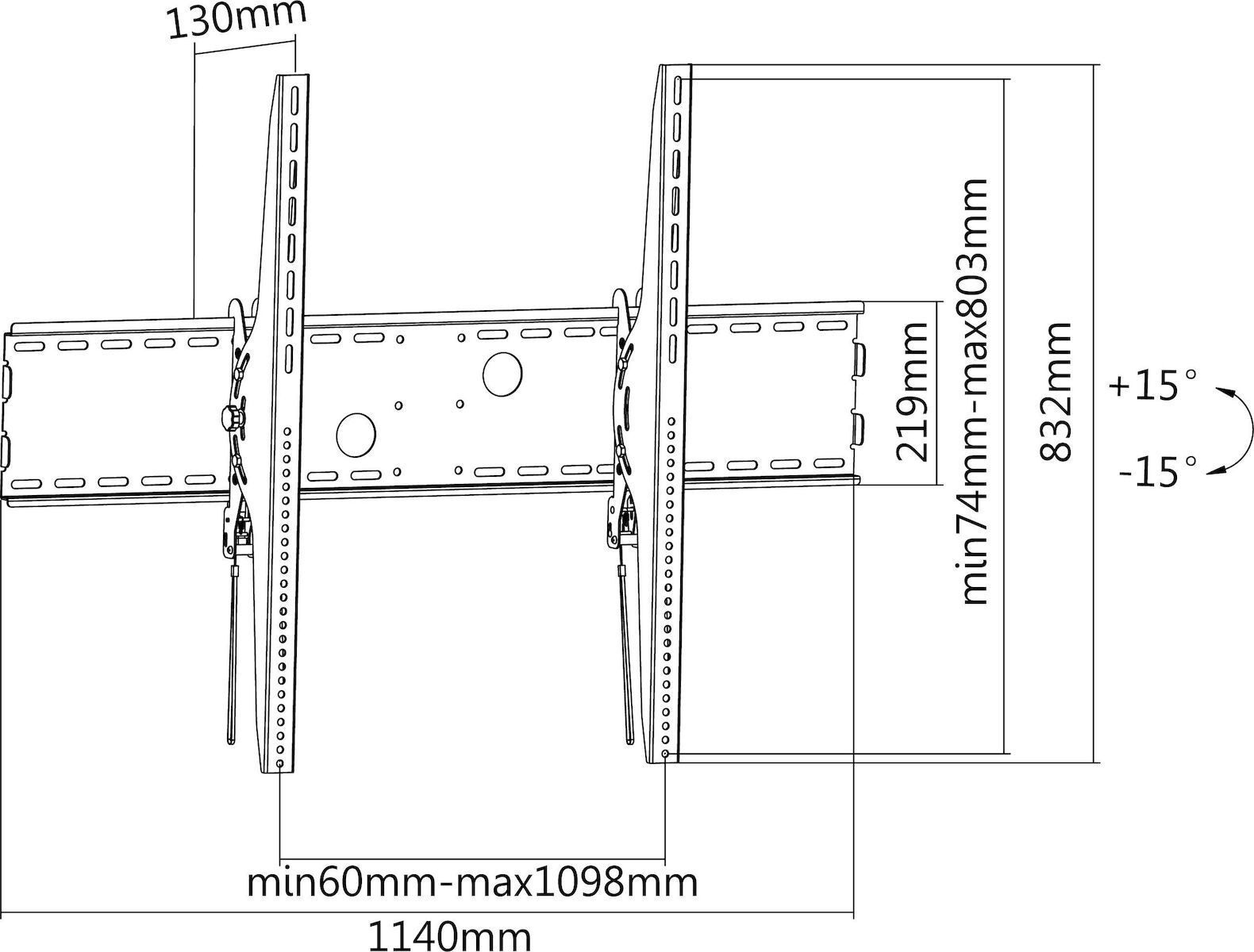 Equip 650322 Βάση Τηλεόρασης Τοίχου έως 100" και 100kg - Image 5