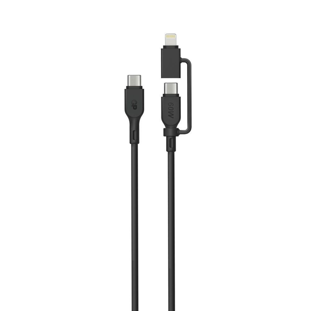 GP Batteries Regular USB to Type-C / Lightning Cable 1m (GPCBCCBVBKUSB971) - Image 4