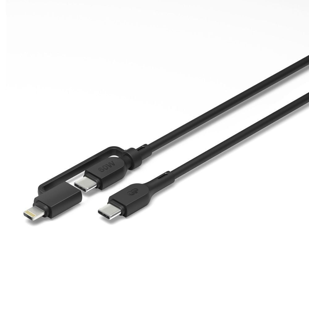 GP Batteries Regular USB to Type-C / Lightning Cable 1m (GPCBCCBVBKUSB971) - Image 2