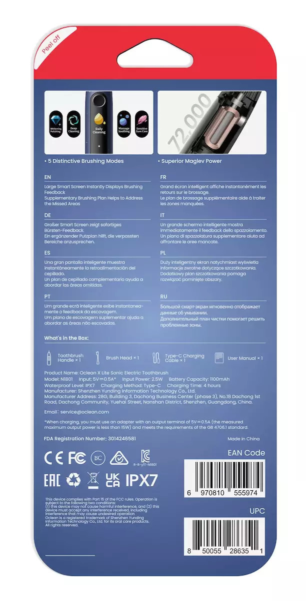 Oclean X Lite Gy Sonic Toothbrush - Image 6