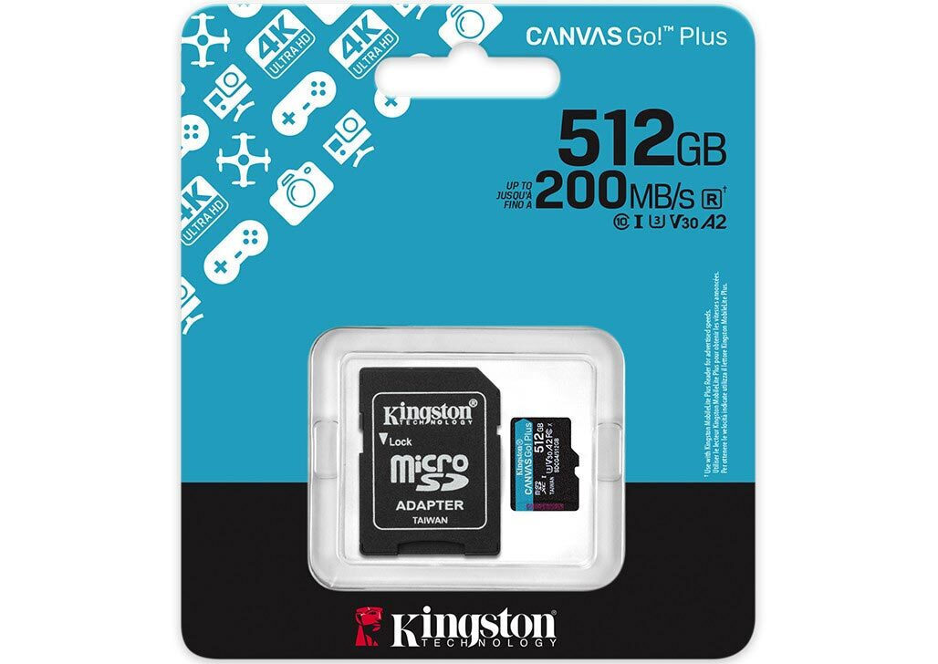 Kingston Canvas Go Plus SDXC 512GB Class 10 U3 V30 A2 UHS-I με αντάπτορα - Image 3