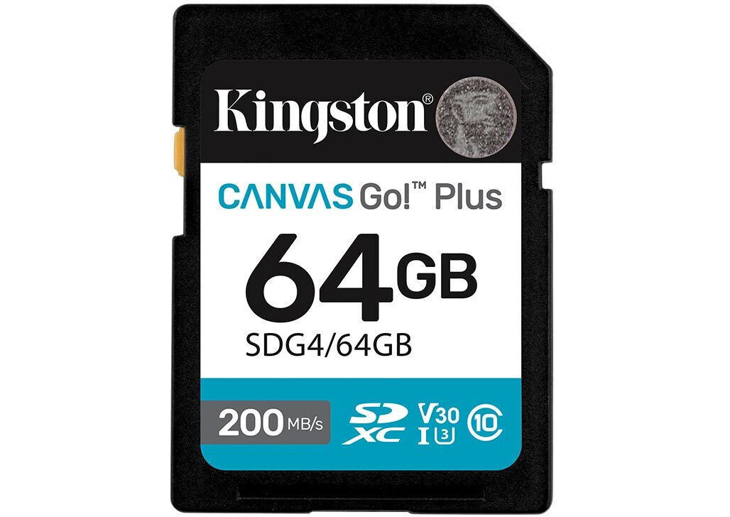 Kingston Canvas Go Plus SDXC 64GB Class 10 U3 V30 UHS-I