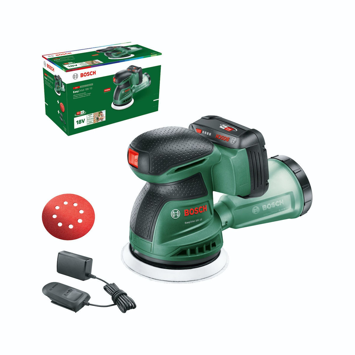 Bosch EasyOrbit 18V-10 Έκκεντρο Τριβείο 125mm Μπαταρίας 18V 1x2Ah με Σύστημα Αναρρόφησης
