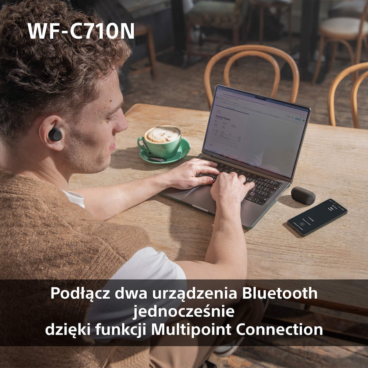 Sony WF-C710N In-ear Bluetooth Handsfree Ακουστικά με Αντοχή στον Ιδρώτα και Θήκη Φόρτισης Λευκά - Image 7