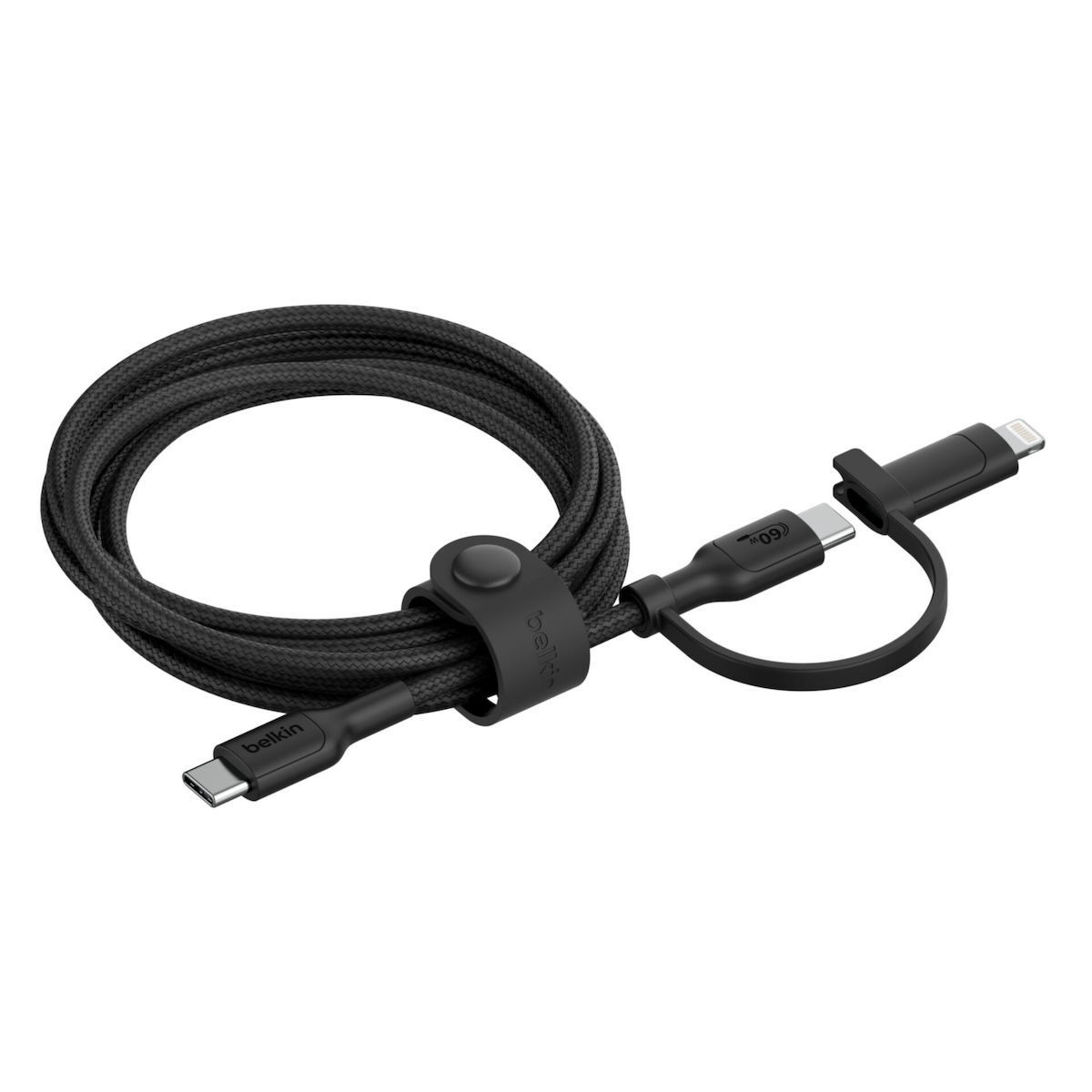 Belkin Braided USB to Type-C / Lightning Cable Μαύρο 1.5m (CAC003HQ1.5MBK) - Image 4