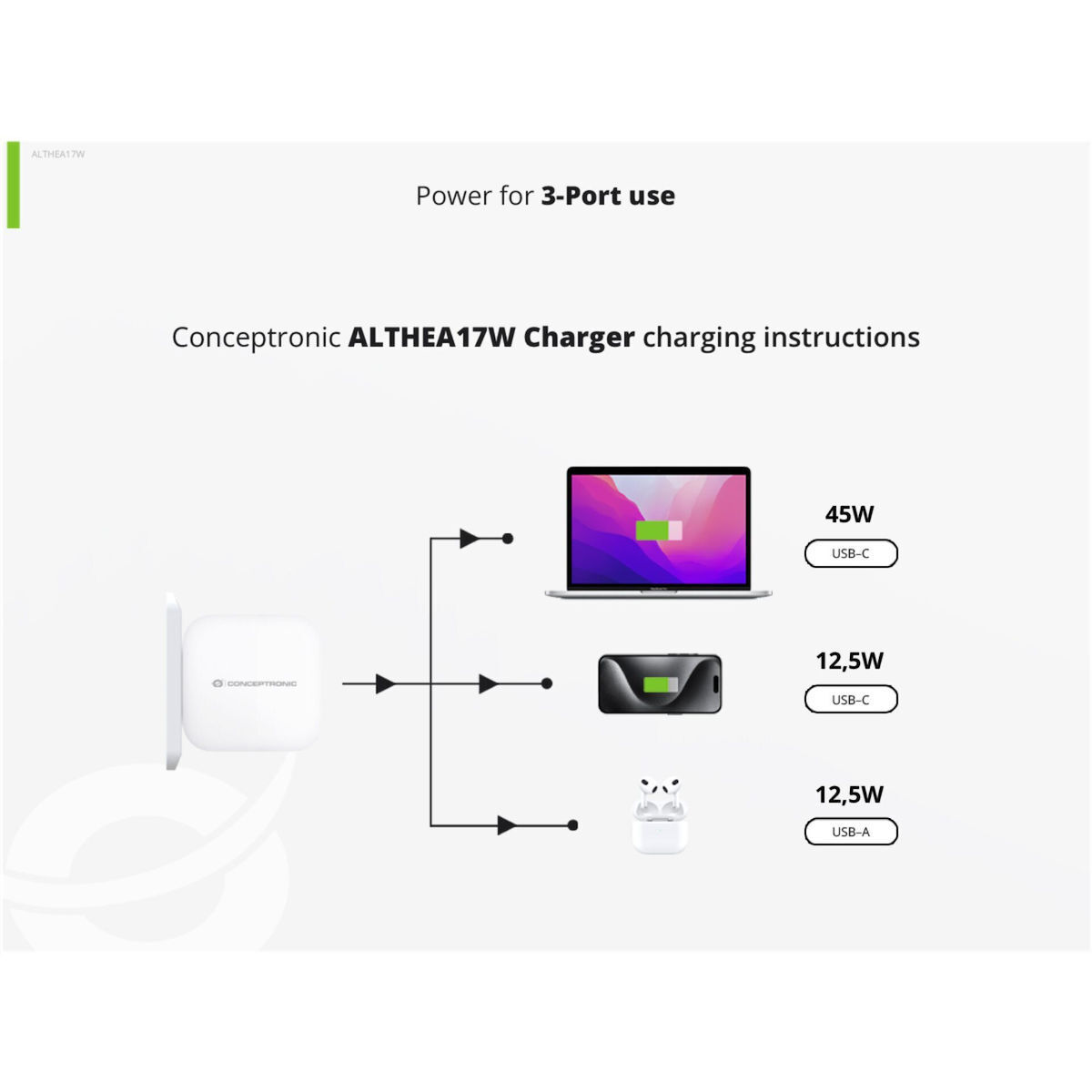 Conceptronic ALTHEA17W USB-C Χωρίς Καλώδιο 67W - Image 9