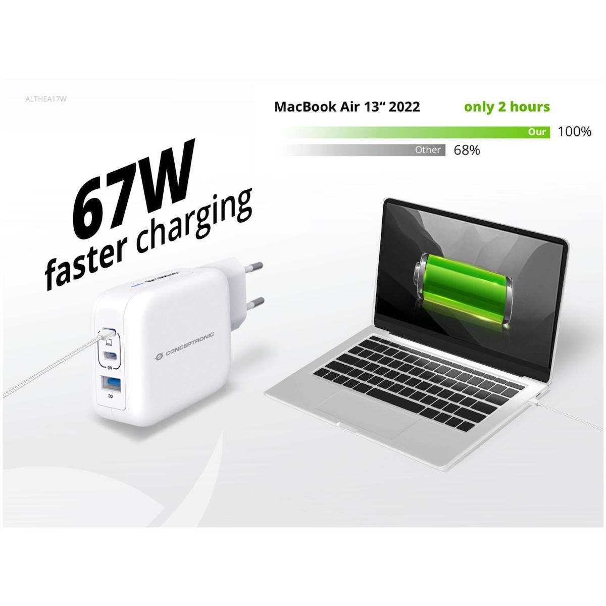 Conceptronic ALTHEA17W USB-C Χωρίς Καλώδιο 67W - Image 5