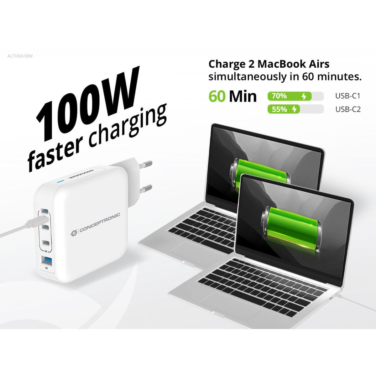 Conceptronic ALTHEA18W USB-C 100W με Καλώδιο USB-C - USB-C - Image 7