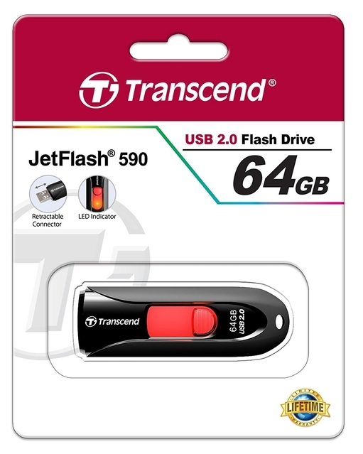 Transcend 64GB USB 2.0 Stick Μαύρο - Image 5
