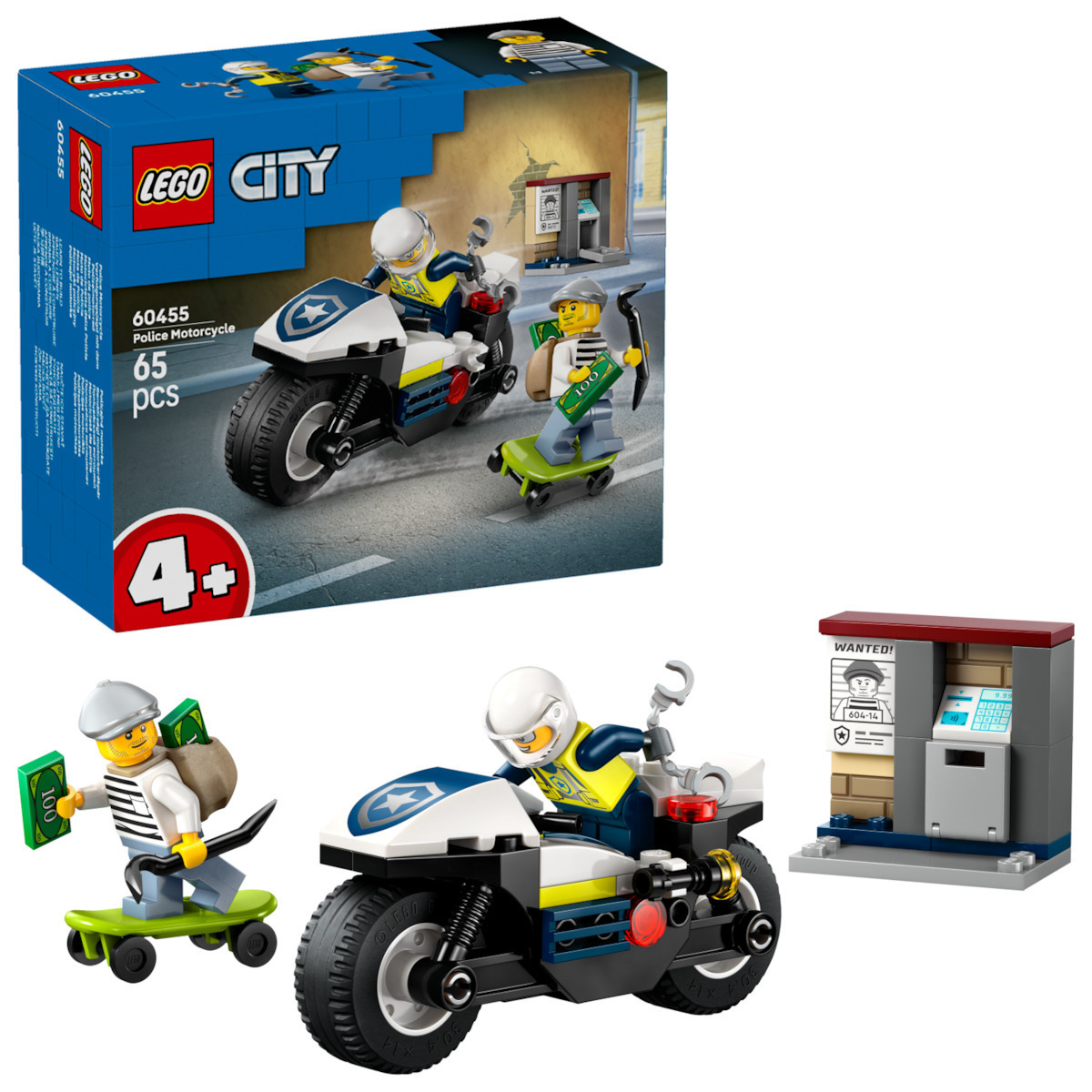 Lego City Police Motorcycle Chase για 4+ Ετών 65τμχ