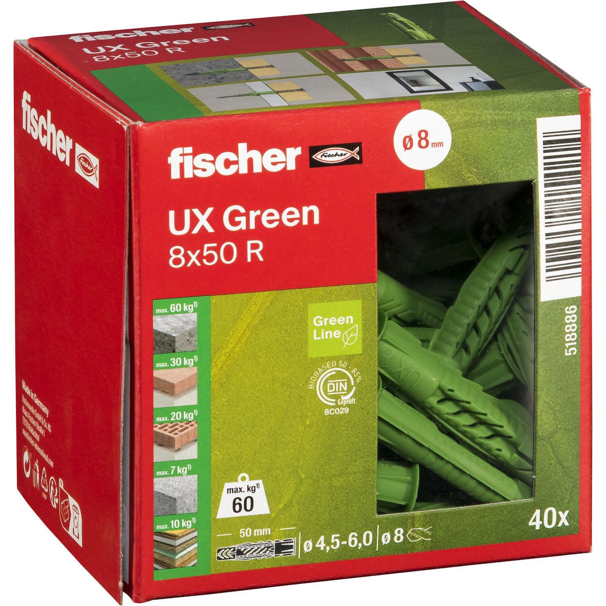 Fischer Universaldübel Ux Green 8x50 R - Image 2
