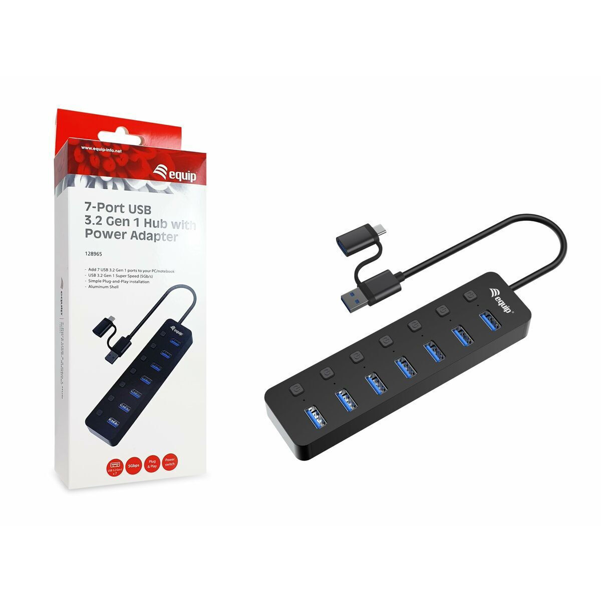 Equip USB 3.0 Hub 7 Θυρών με σύνδεση USB-A / USB-C - Image 4