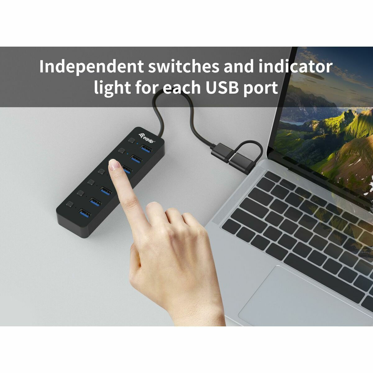 Equip USB 3.0 Hub 7 Θυρών με σύνδεση USB-A / USB-C - Image 3