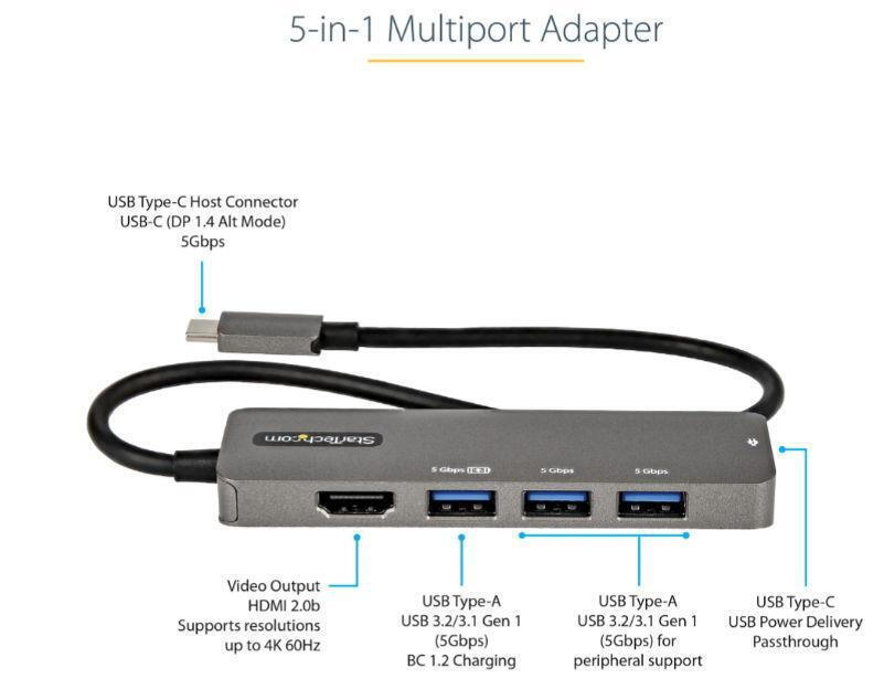 StarTech USB-C Docking Station με HDMI 4K PD Ethernet (DKT30CHPD3) - Image 5
