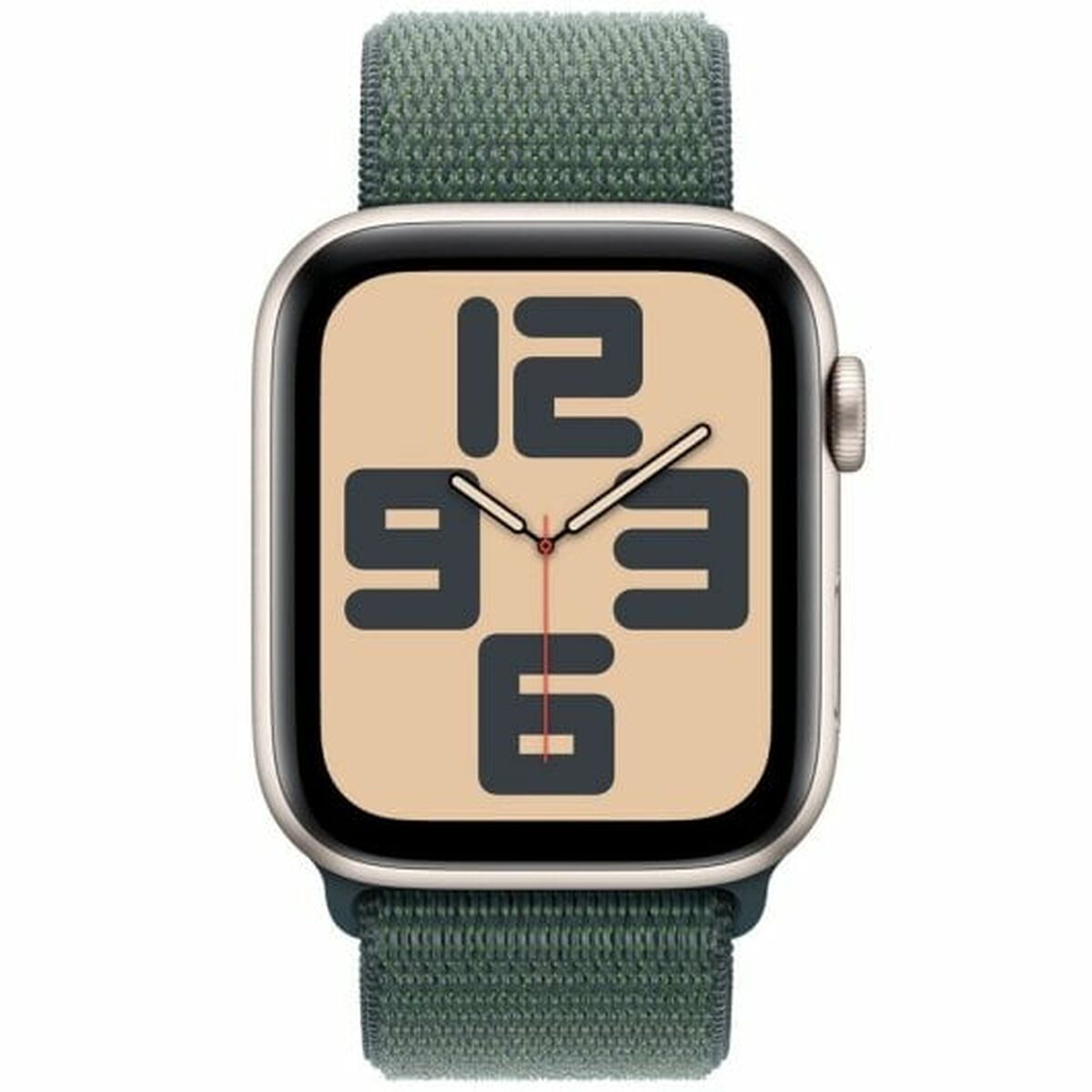 Apple Watch SE 2024 Aluminium 44mm Αδιάβροχο με Παλμογράφο (Starlight με Lake Green Sport Loop)