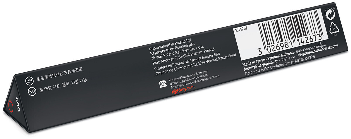 Rotring 600 Μηχανικό Μολύβι Σχεδίου Μεταλλικό 0.7mm 1τμχ Μπλε - Image 8