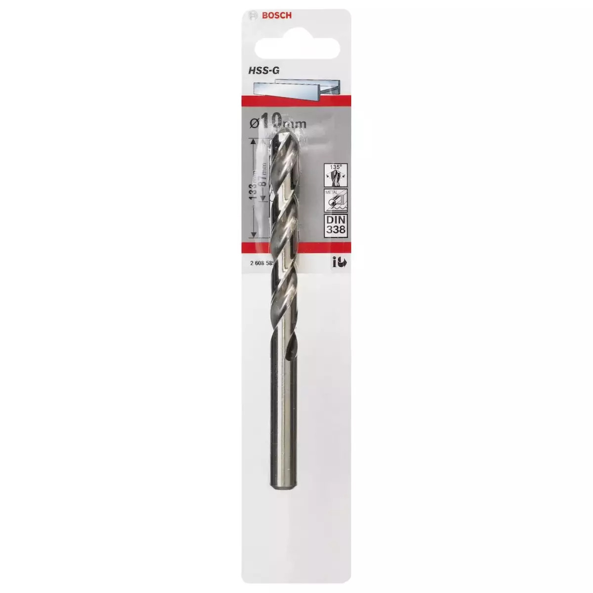 Bosch Τρυπάνι 10mmx133mm Hss-gmm Διαμαντοτρύπανο HSS με Κυλινδρικό Στέλεχος για Μέταλλο 10x133mm