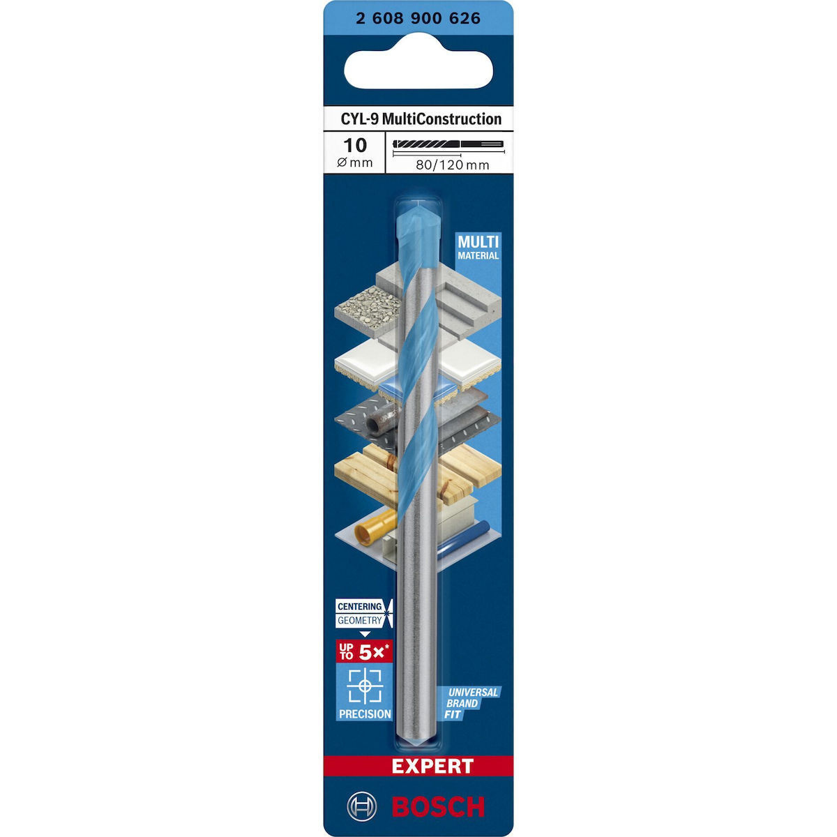 Bosch Expert Cyl-9 Τρυπάνι με Κυλινδρικό Στέλεχος για Δομικά Υλικά, Μέταλλο και Ξύλο 10x120mm - Image 3