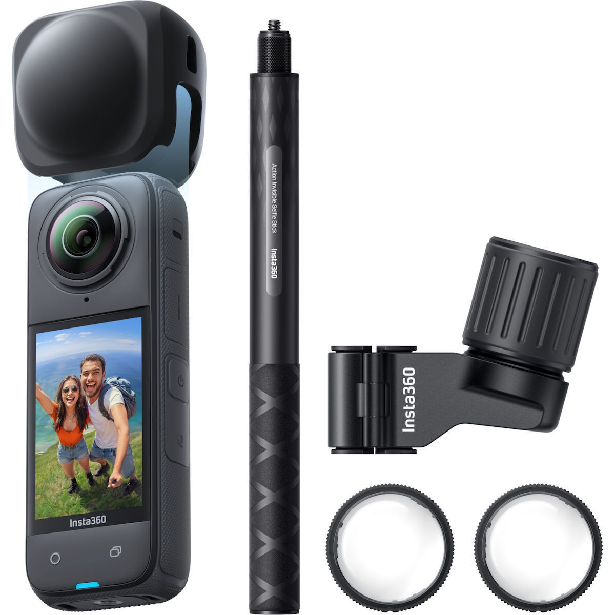 Insta360 X4 Action Camera 8K Λήψης 360° Υποβρύχια Ski Combo με Οθόνη Αφής 2.5" και Wi-Fi Μαύρη
