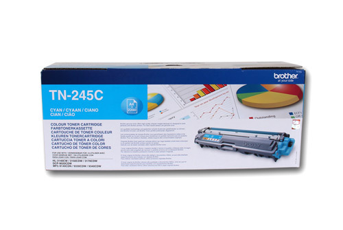 Brother TN-245C Γνήσιο Toner Laser Εκτυπωτή Κυανό High Yield 2200 Σελίδων (TN-245C)