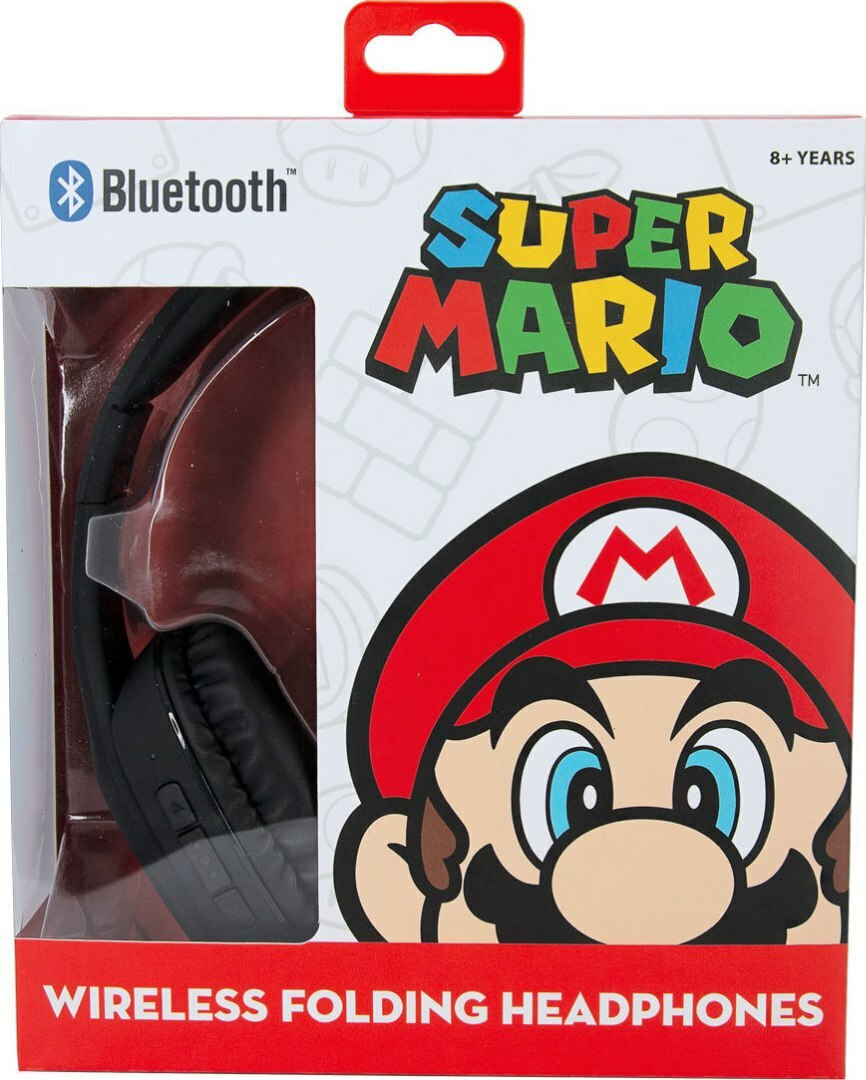 OTL Super Mario Icon Ασύρματα / Ενσύρματα Παιδικά Over Ear Ακουστικά με 30 ώρες Λειτουργίας Μαύρα - Image 4
