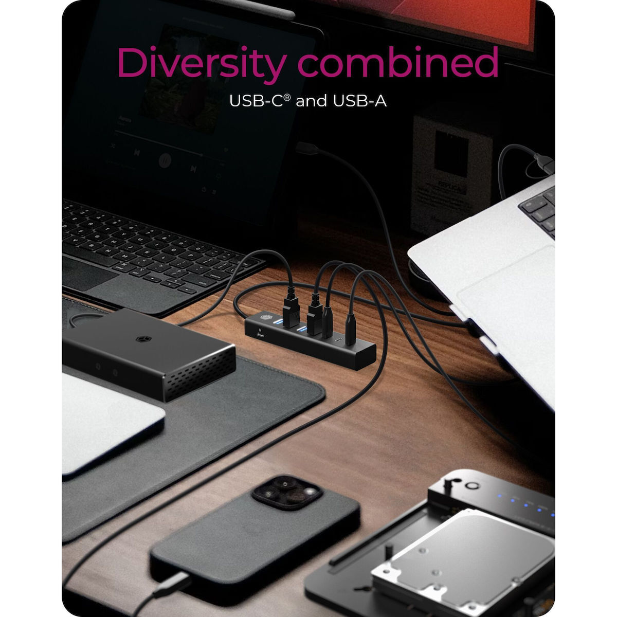Icy Box USB 3.2 Hub 7 Θυρών με σύνδεση USB-A / USB-C - Image 8