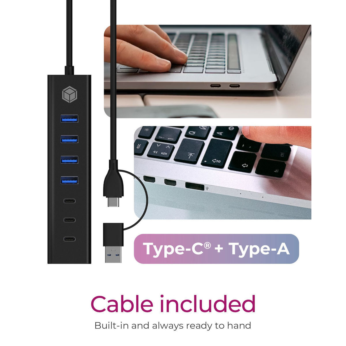Icy Box USB 3.2 Hub 7 Θυρών με σύνδεση USB-A / USB-C - Image 10