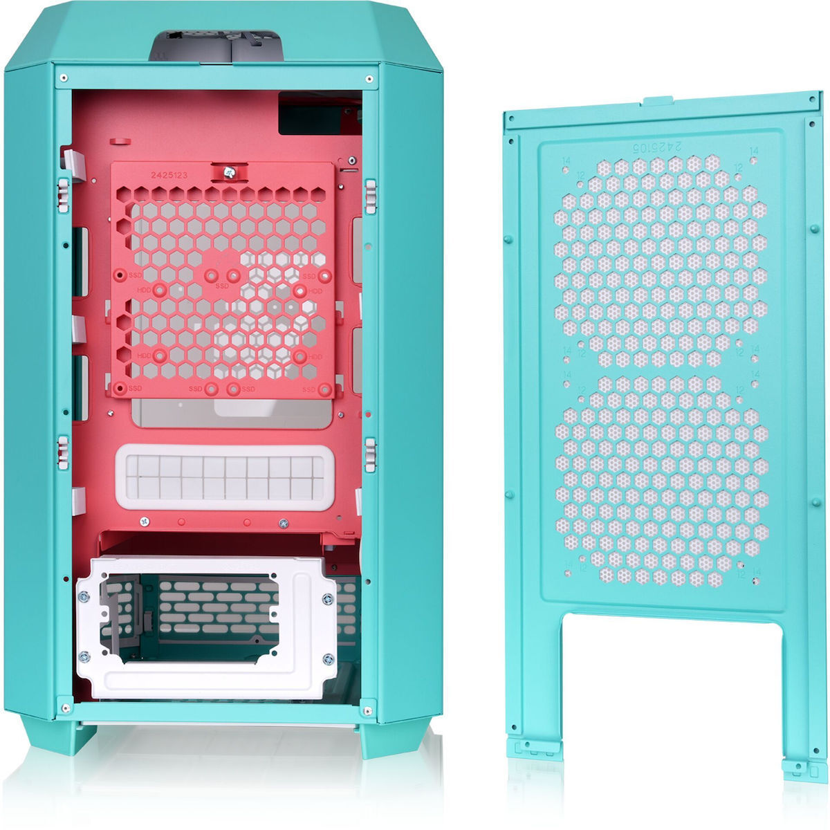 Thermaltake The Tower 250 Gaming Mini Tower Κουτί Υπολογιστή με Πλαϊνό Παράθυρο και RGB Φωτισμό Mint Strawberry - Image 4