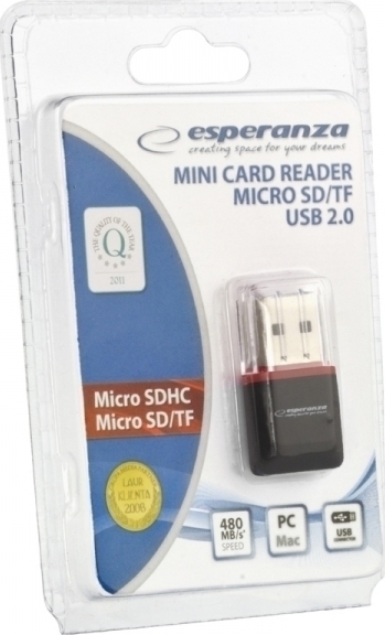 Esperanza EA134 Card Reader USB 2.0 για microSD - Image 2