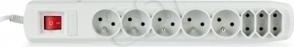 Active Jet APN-8G/3M-GR Πολύπριζο Ασφαλείας 5 Θέσεων με Διακόπτη και Καλώδιο 3m