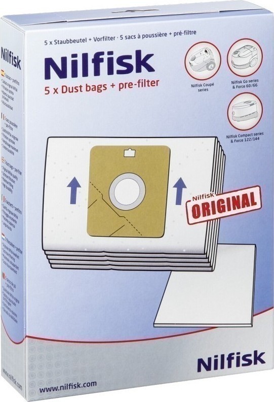 Nilfisk 78602600 Σακούλες Σκούπας 5τμχ Συμβατή με Σκούπα Nilfisk