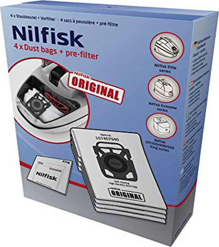 Nilfisk 107412688 Σακούλες Σκούπας 4τμχ Συμβατή με Σκούπα Nilfisk