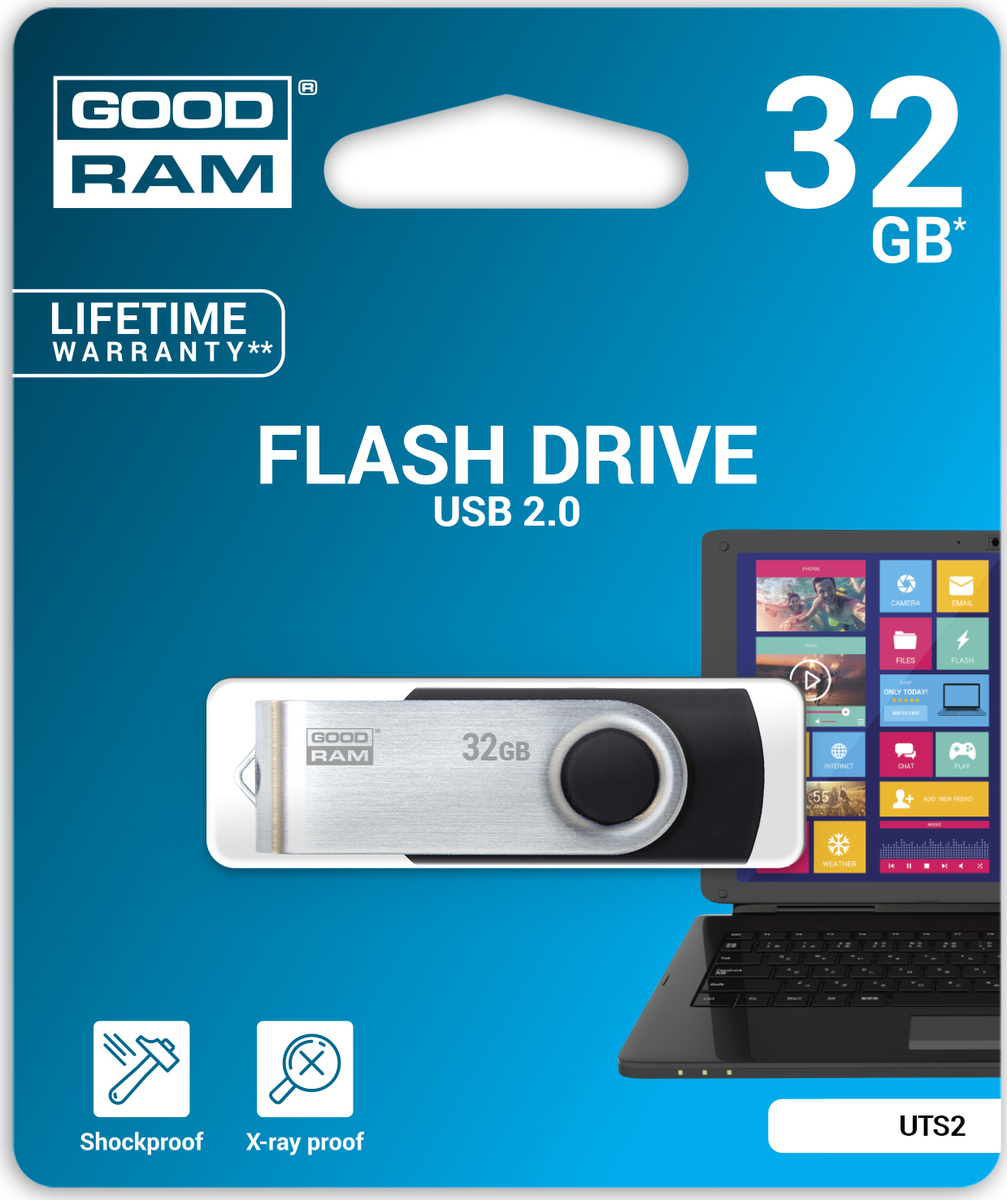GoodRAM UTS2 32GB USB 2.0 Stick Μαύρο - Image 3