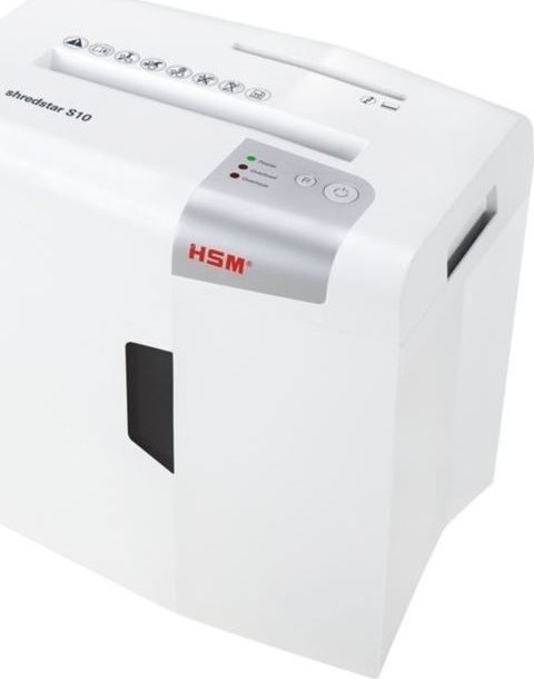 HSM Καταστροφέας Εγγράφων και CD S10 6mm Strip Cut 10 Φύλλων με Κάδο 18lt