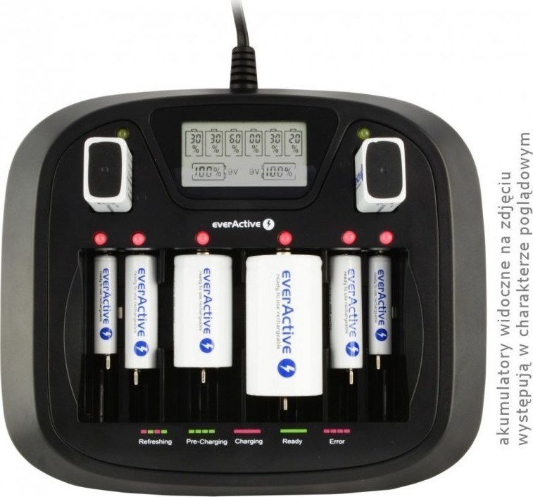 everActive NC-900U Φορτιστής 8 Μπαταριών Ni-Cd/Ni-MH Μεγέθους AA/AAA/9V/D - Image 4