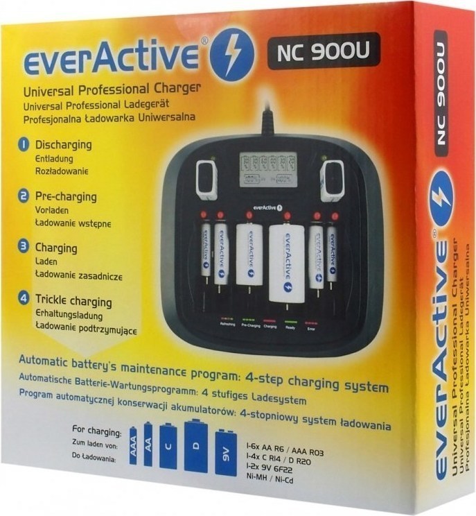 everActive NC-900U Φορτιστής 8 Μπαταριών Ni-Cd/Ni-MH Μεγέθους AA/AAA/9V/D - Image 6